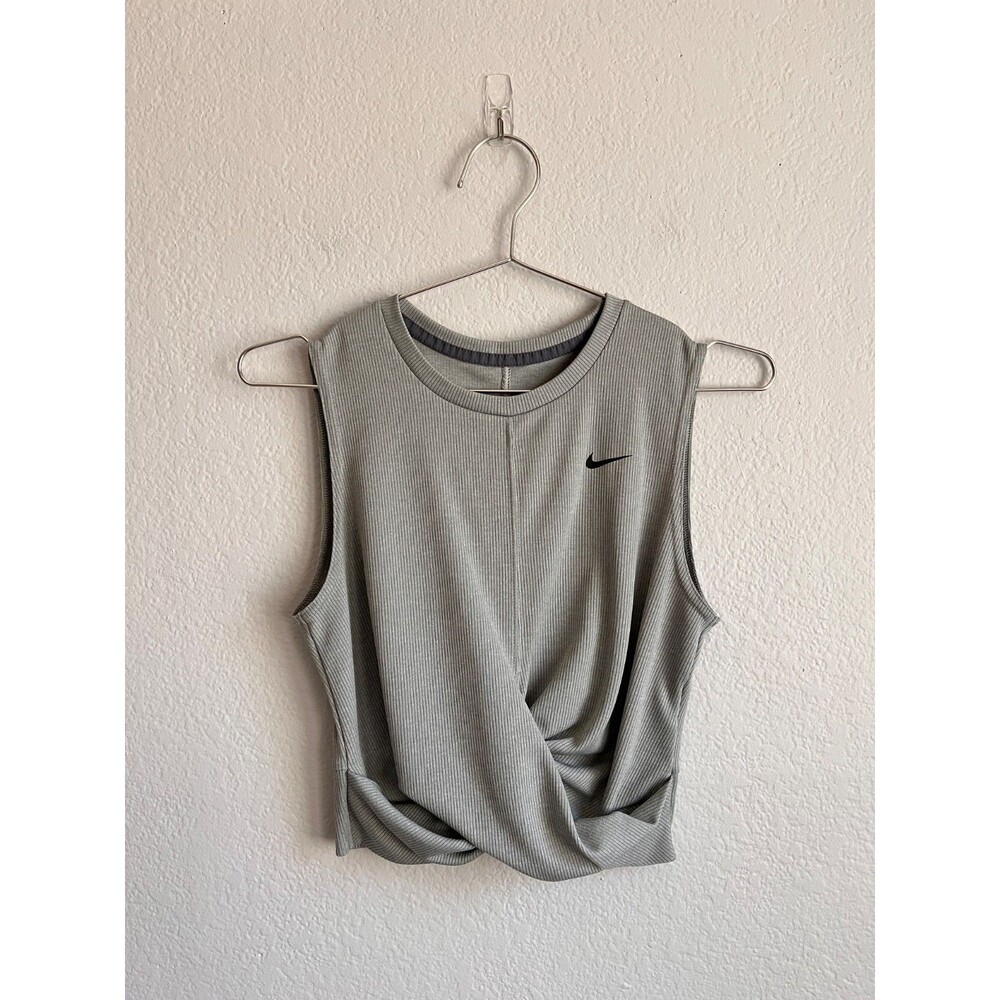Nike Women's Dry Twist Crop Tank in Gray Size SMALL